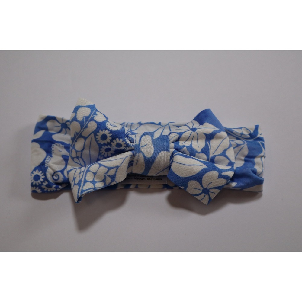 Little Sleepies Azure Garden Bamboo Bow Headband NB-3T